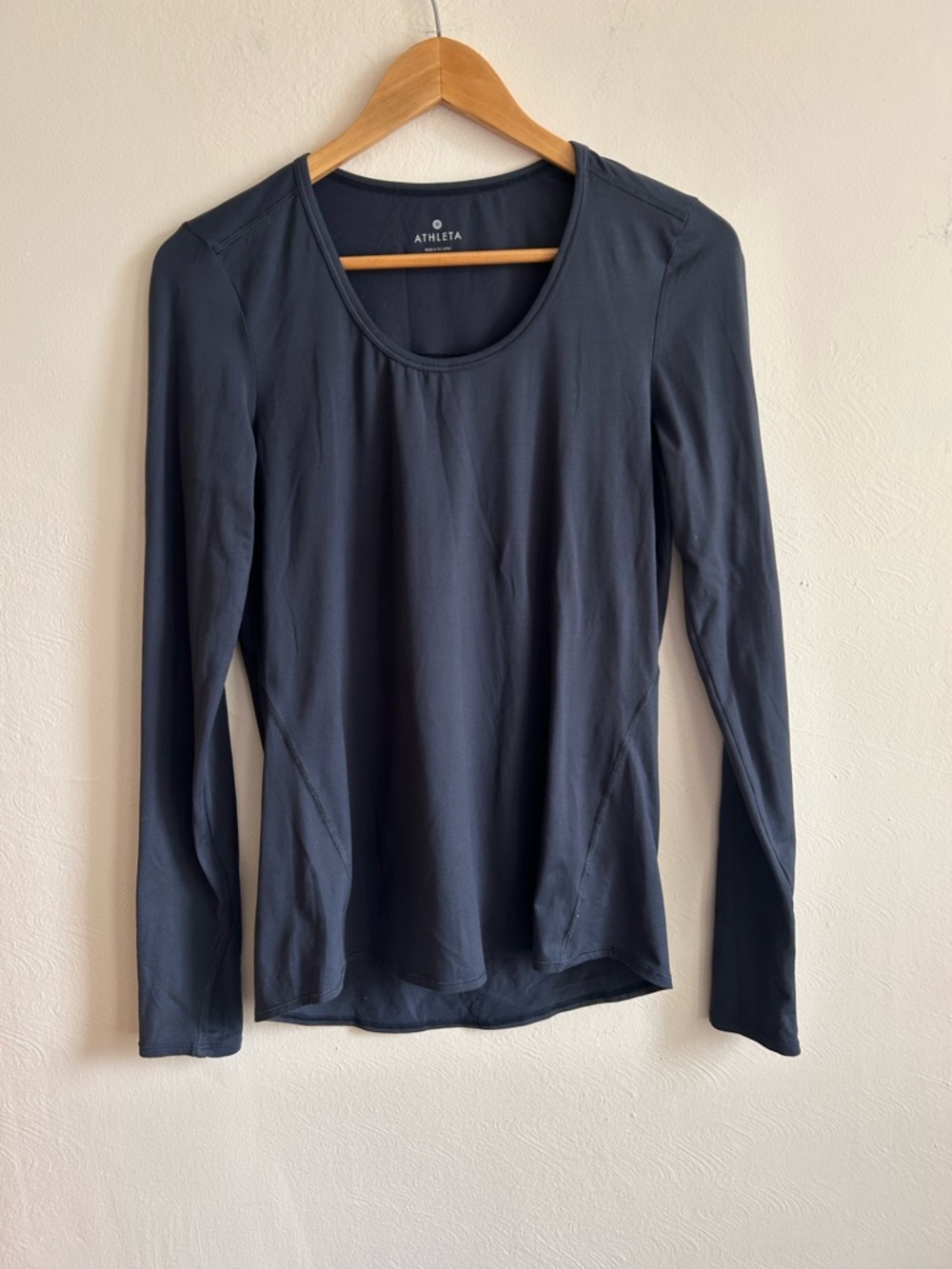 Athleta Long Sleeve Performance Top – Slate Gray Thumbhole Active Tee - S